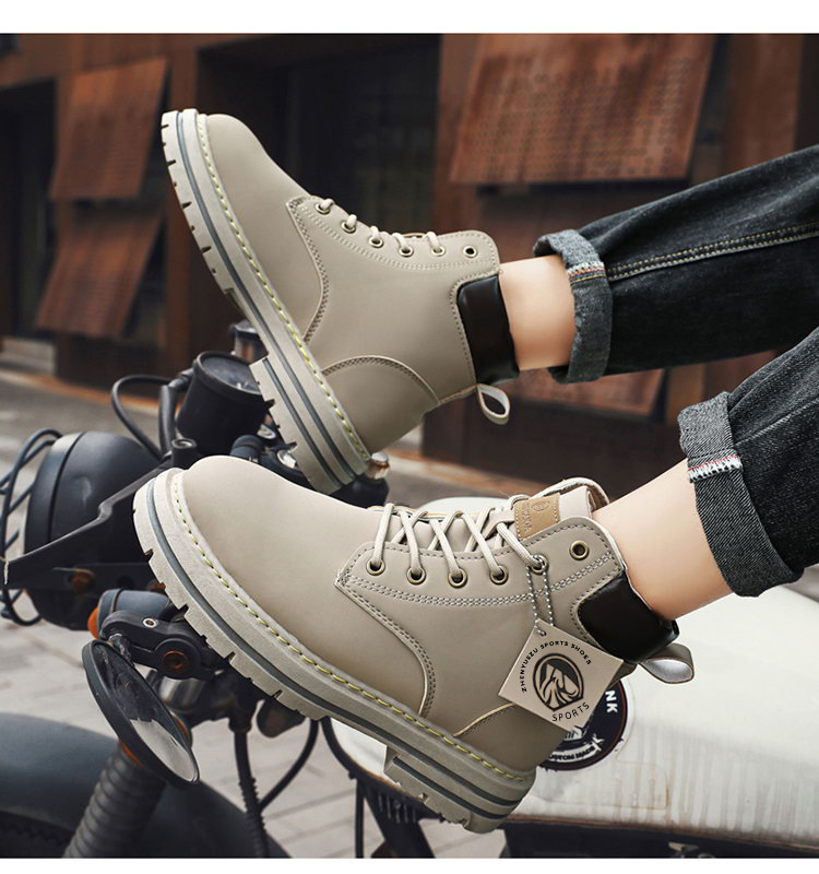 Botas Martin populares masculinas tamanho extra grande 48 botas masculinas estilo retrô britânico botas de trabalho de cano alto botas de couro_voghion.com