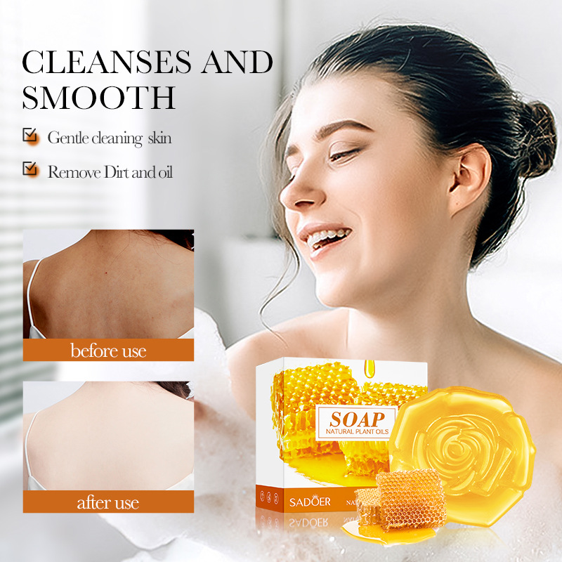 SADOER Natural Honey Essential Oil Handmade For Cleaning The Body Universal Soap_voghion.com