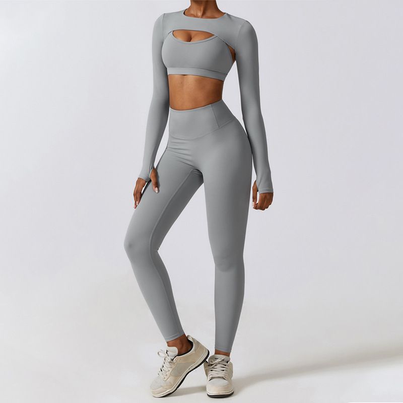 Abbigliamento da yoga LazyZoom per donna, completo da allenamento per la corsa e il fitness estivo di alta qualità, con sensazione di nudità, schiena bella e ad alta elasticità._voghion.com