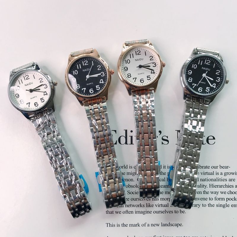 Orologio da donna silenzioso per esame con scala digitale al quarzo, cinturino in acciaio, piccolo, per il tempo libero_voghion.com