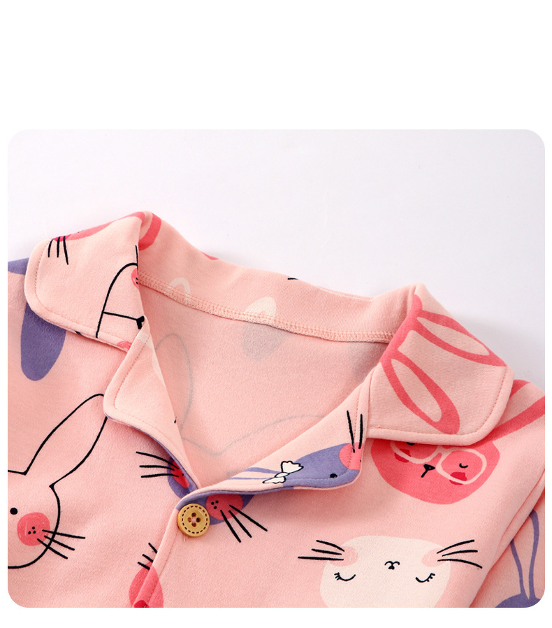 Kinder Homewear Eltern-Kind-Set Jungen Pyjamas Mädchen Reine Baumwolle Kinder Frühling und Herbst Klasse A Kinder_voghion.com