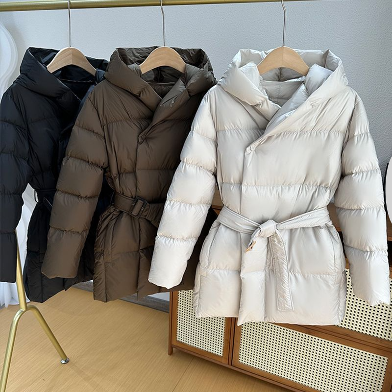 Dameskleding Ultralicht, Zacht, Verdikt, Taille-aansluitend, Afslankend, Capuchon Katoenen Jas Voor Dames, Korte Stijl, Modieus_voghion.com