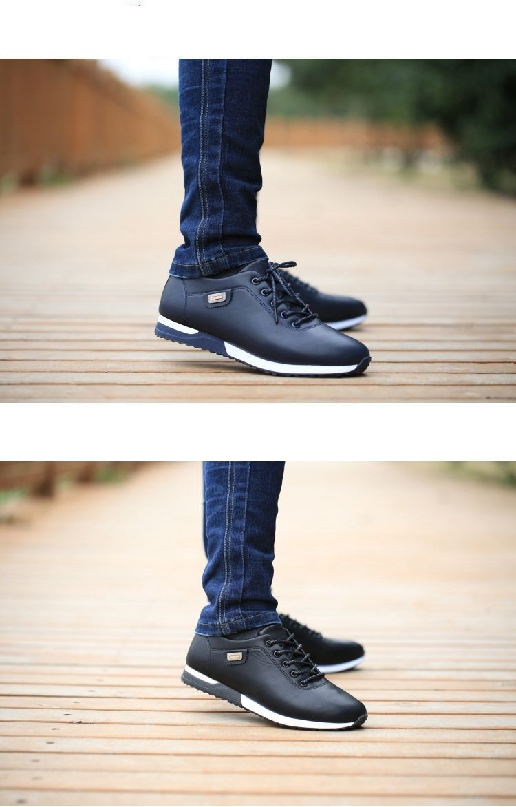 Vīriešu apavi Pavasara ādas apavi Korejiešu stila vīriešu ikdienas apavi Ūdensizturīgi sporta apavi Elpojoši sporta apavi Jauniešu vīriešu apavi Ādas apavi vīriešiem_voghion.com