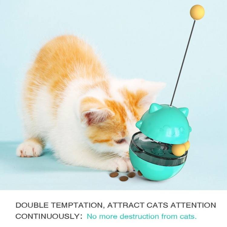 Cat Pladespiller Legetøj Utæt Mad Bold Sjov Cat Stick Tumbler_voghion.com