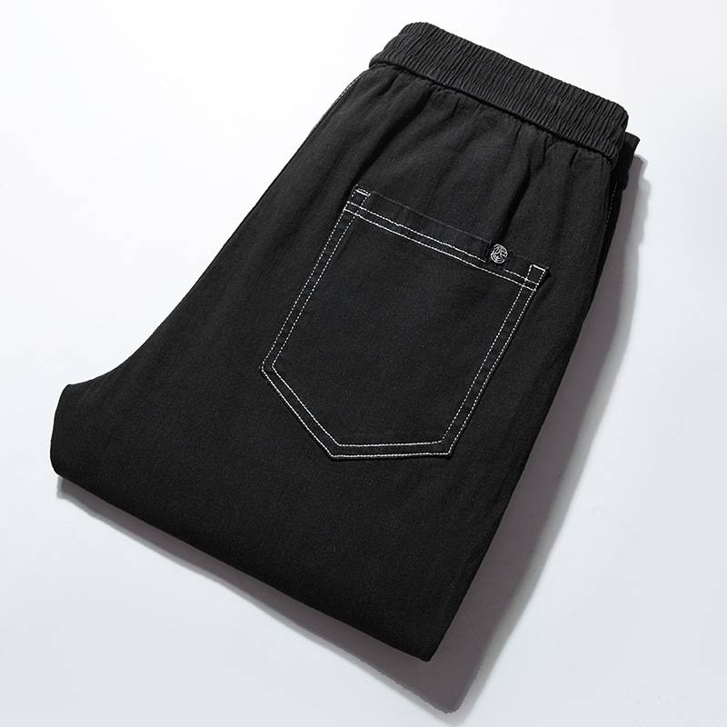 Herrenbekleidung Plus Size Herbst Elastische Röhrenjeans Dicke Männer Lose Vielseitige Hose_voghion.com
