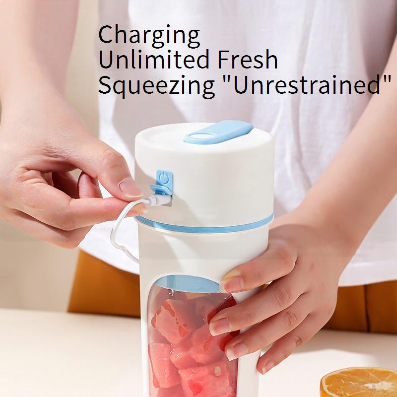 Licuadora portátil recargable por USB: licuadora de alta velocidad de 400 ml para frutas y batidos, sistema de 5 cuchillas de 20 000 RPM, silenciosa y a prueba de fugas, ideal para viajes._voghion.com