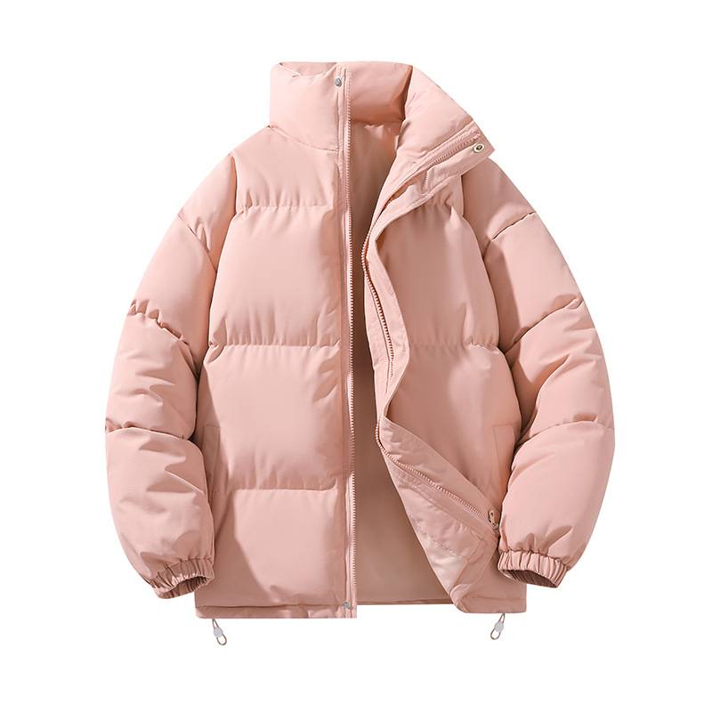 Men's Winter Thickened Puffer Jacket - Loose Fit Unisex Zip-Up Coat, Polyester-Filled Warm Parka For Teens & Young Adults (Multiple Colors)_voghion.com