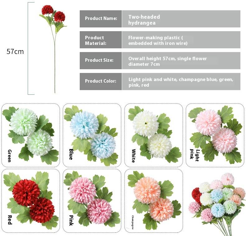 Bouquet di ortensie artificiali, tarassaco e rose: composizione floreale realistica per decorazioni domestiche, soggiorni, navate laterali per matrimoni e centrotavola._voghion.com