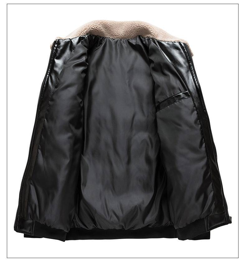 Men's Faux Leather Biker Jacket – Sherpa-Lined Winter Coat With Zippered Cuffs (M-5XL, Slim Fit, Anti-Scratch PU, Retro Motorcycle Style)_voghion.com