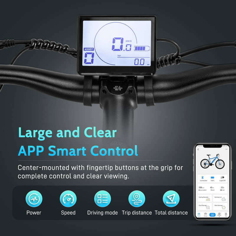 Vélo de trekking électrique Fafrees FM8 250 W 27,5 pouces à moteur central 522 Wh 14,5 Ah Assistance application_voghion.com