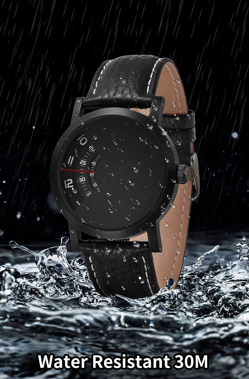 BERNY Men's Watch Personalized Turntable Quartz Watches For Men Black Dial Stainless Steel Case Business Sports Wristwatches_voghion.com