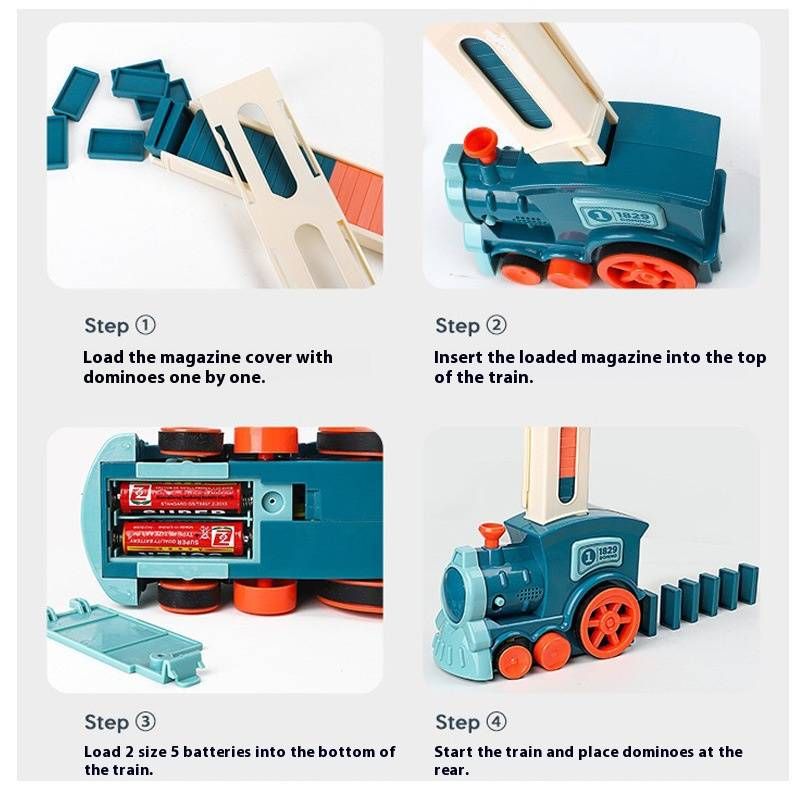 Sesli ve Işıklı Otomatik Domino Tren Oyuncağı, 60/80/120/180/260 Parça, Çocuklar İçin Elektrikli Domino Blok Seti (Mavi/Pembe/Yeşil/Kırmızı/Şeffaf)_voghion.com