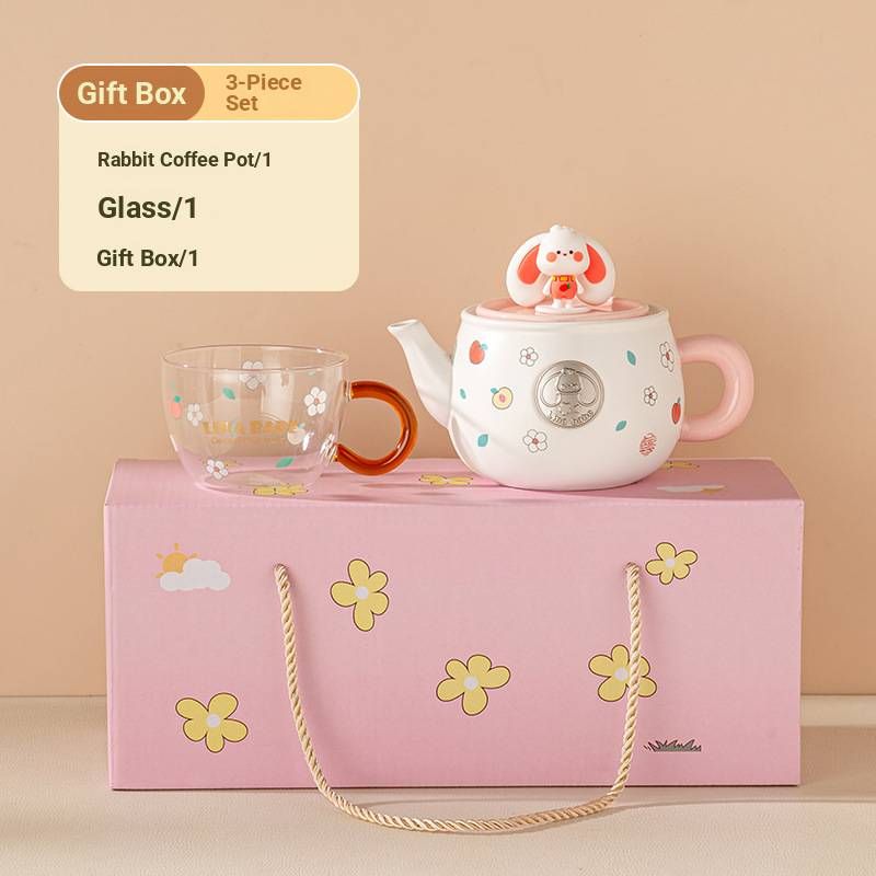 Ceramic Tea Set With Teapot & Cups – 500ml Japanese-Style Gift Set For Home, Teachers, Housewarming (Lina Baby Design) – Microwave Safe_voghion.com