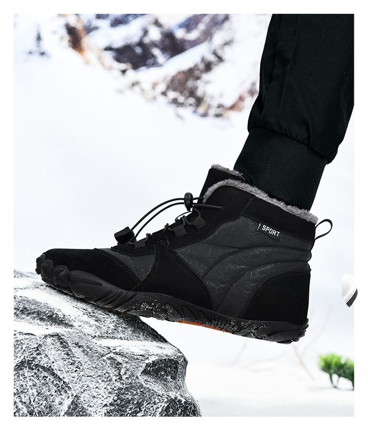 Bottes de neige montantes pour hommes, chaussures en coton rehaussantes, chaussures de randonnée chaudes pour hommes et femmes_voghion.com