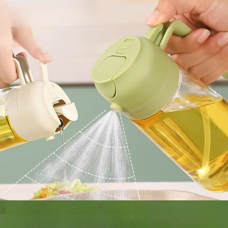 High-end Household Kitchen And Pour Dual-use Edible Pot Glass Two-in-one Spray Oil Bottle_voghion.com