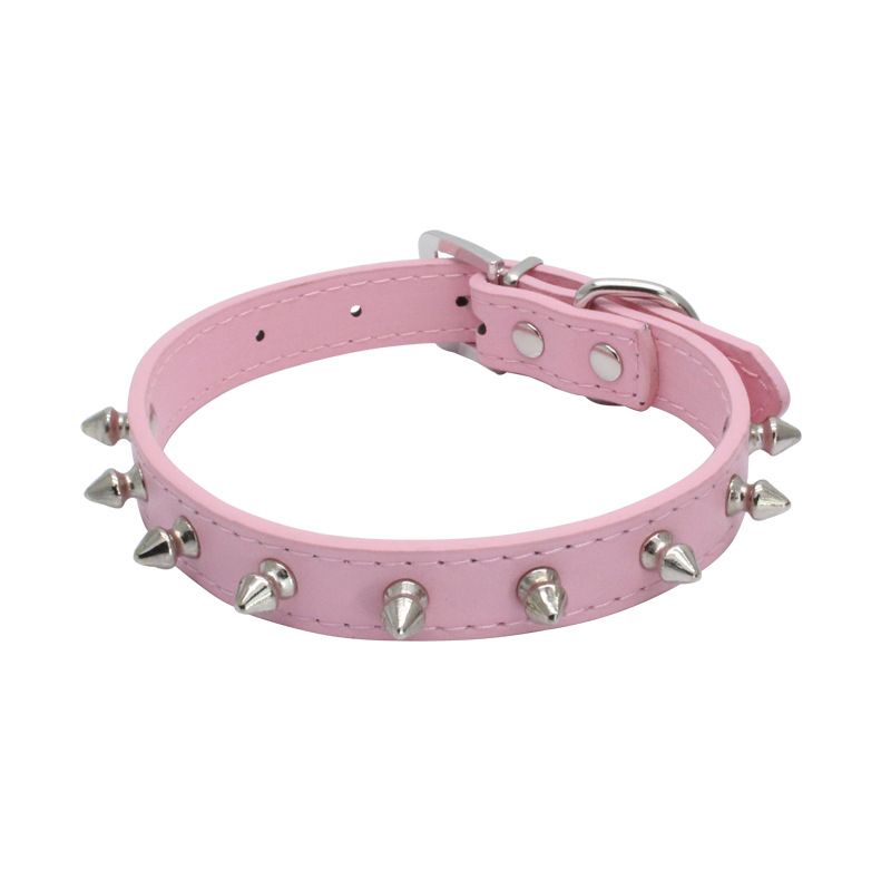 Collare per cani in pelle di piccole e medie dimensioni con rivetto anti-morso per animali domestici_voghion.com