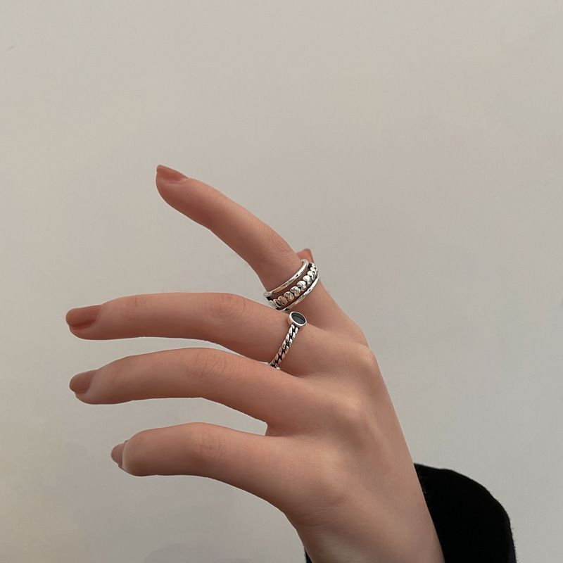 Set combination for women, simple adjustable opening index finger ring, fashionable and cool style, niche design,_voghion.com