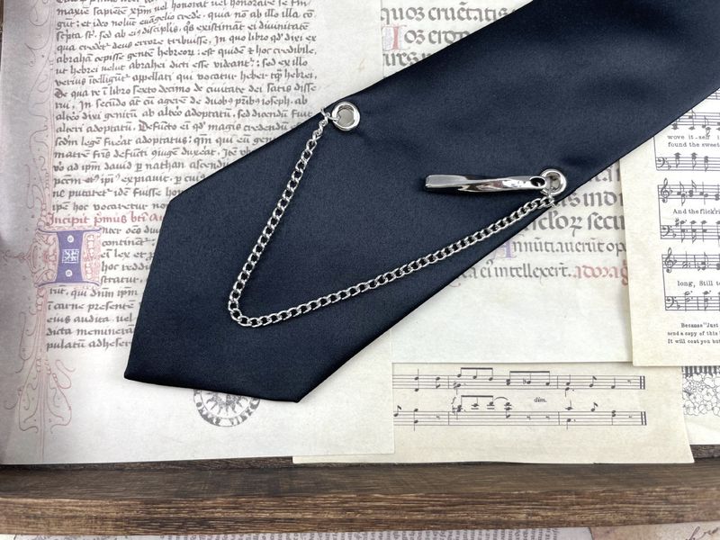 Cravatta originale da donna, cerniera lampo, senza bisogno di catena, moda semplice, stile college JK nero, bella e alla moda per uomo_voghion.com