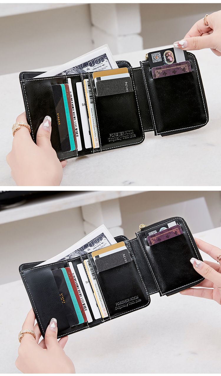 Women's Wallet & Men's Wallet Rfid Anti-theft Brush Ladies Wallet Zipper Wallet Coin Purse Lock Short Wallet_voghion.com