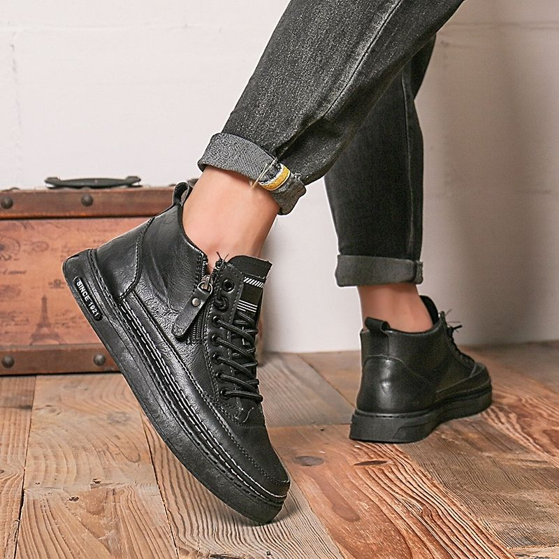 New Popular zippers, fashionable high top sneakers, essential for lazy people_voghion.com