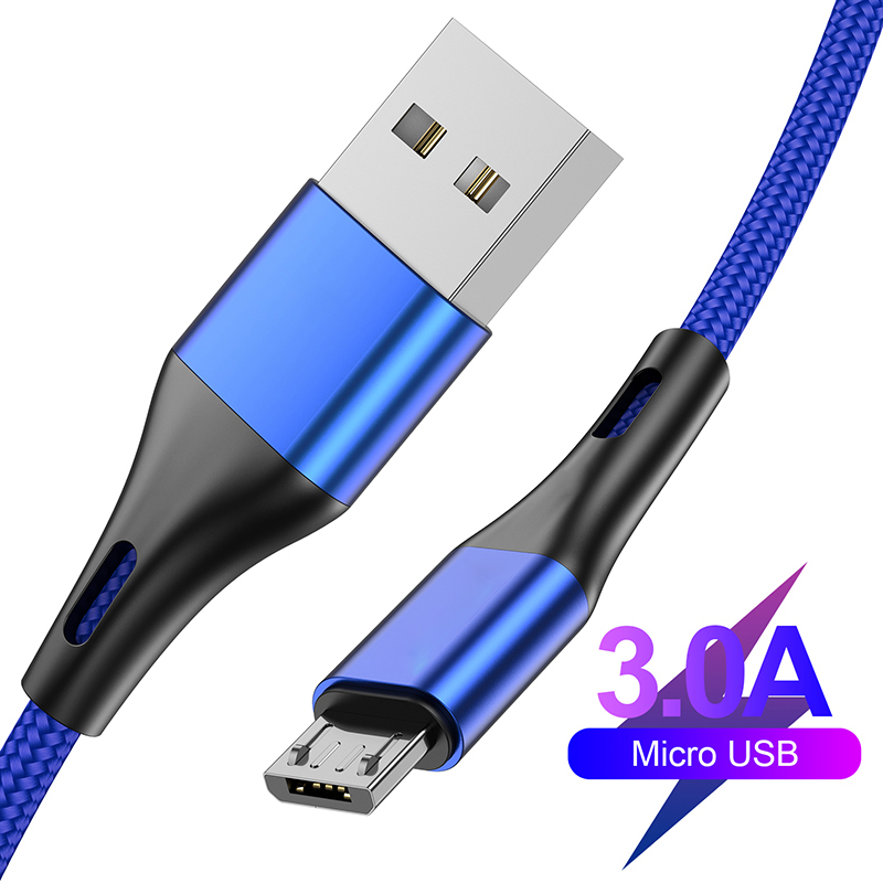 USB-kaapeli Micro nopeaan lataukseen 3A MicroUSB-kaapeli sopii Samsung S7 Xiaomi Hongmi Note 5 Pro Android-puhelinkaapelille_voghion.com