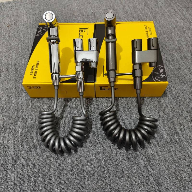 One in two out toilet companion flushing spray gun faucet stainless steel toilet, bathroom, pressurized household use_voghion.com