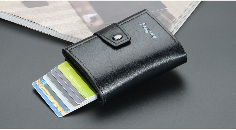 Baellerry Nowa torba męska RFID Aluminiowe pudełko Bullet Card Wielopozycyjna antymagnetyczna klamra z klipsem_voghion.com