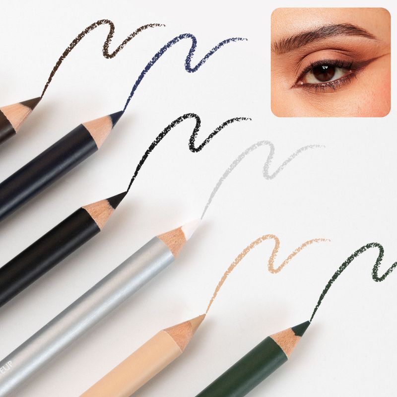 Lidschatten & Liner-Kombination Wasserfester und nicht verschmierender Eyeliner-Stift aus Holz Langanhaltender und nicht verschmierender Augenbrauenstift Make-up-Stift _voghion.com