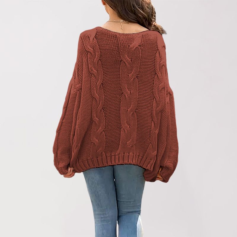 Lockerer Strickpullover mit V-Ausschnitt und Thousand Bird Grid-Muster, ärmellose Weste_voghion.com