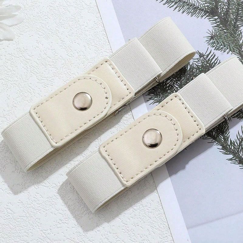 HOT 2pcs/set No Elastic Women Men Unisex Stretch For Pants Jeans Casual Buckle Free Adjustable Invisible Belt_voghion.com