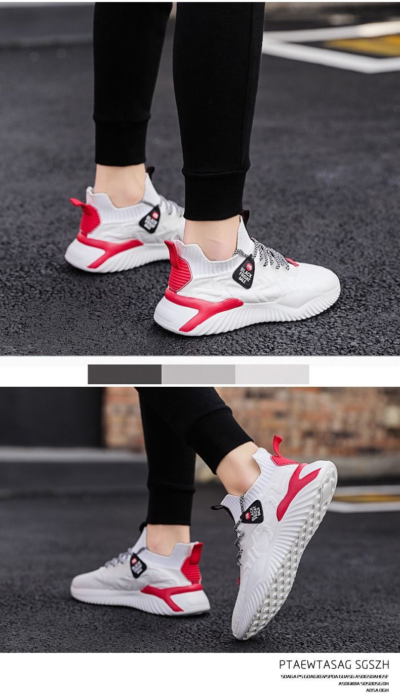 Nuove scarpe sportive stringate da uomo alla moda e alla moda, in tessuto volante traspirante, semplici scarpe singole_voghion.com
