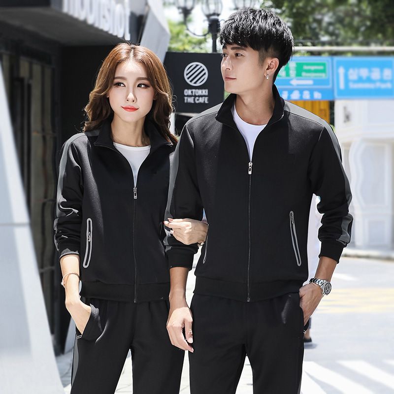 Sports Suit Men Autumn Long Pants Women Couple Casual Sweatshirt Spring Two-Piece Running Clothes Printed_voghion.com