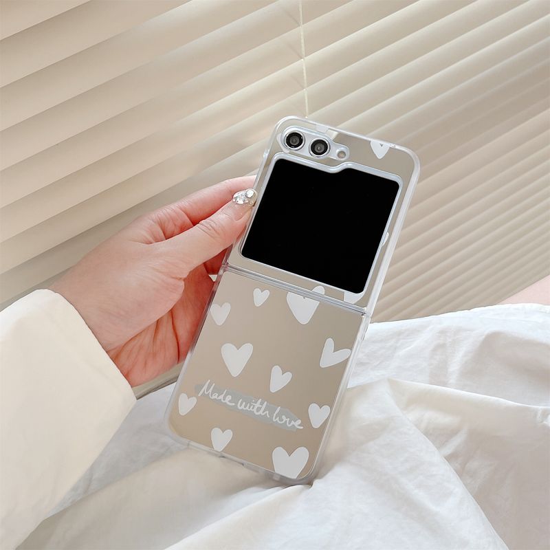 Espejo de nicho Love para Samsung ZFlip5, funda para teléfono con pantalla plegable, funda protectora GalaxyZFLIP3/4_voghion.com