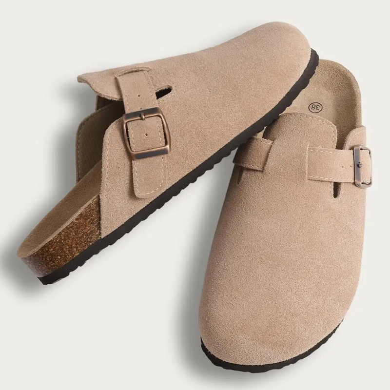 Bebealy Classic Mules Cork Footbed Clogs Slippers with Arch Support Fashion Beach Slides Soft Suede Potato Shoes For_voghion.com