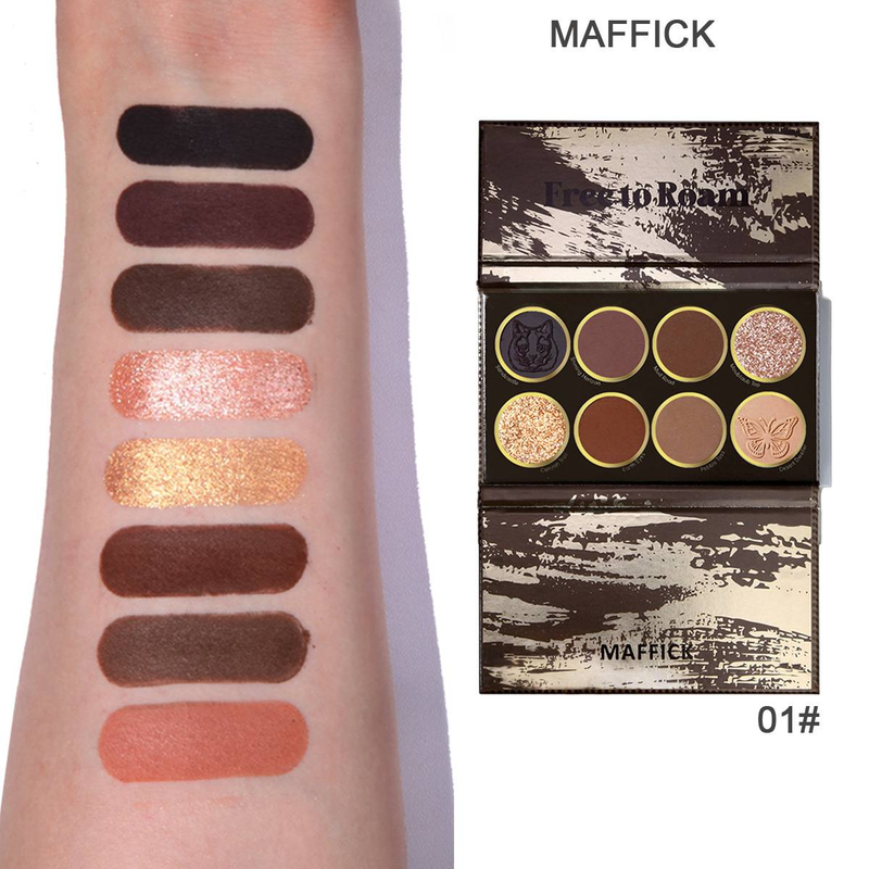 Free Roam 8-color eyeshadow tray matte pearl burst_voghion.com