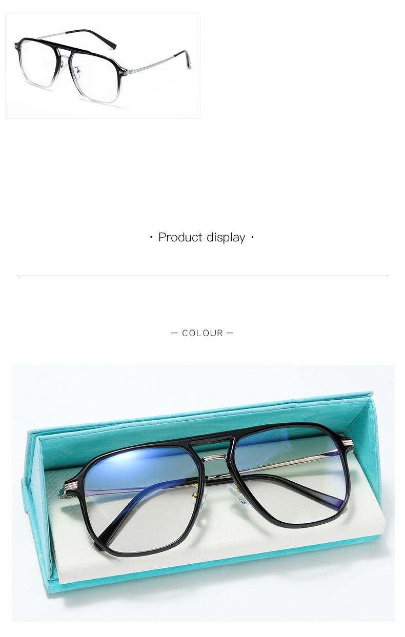 Unisex-Doppelstrahl-Brillenrahmen, optische Myopie, nicht magnetische Spiegelbeine, leichter und modischer Flachspiegel, Anti-Blaulicht_voghion.com