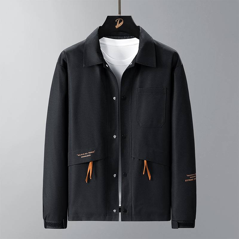 Men's Clothing Jacket Business Casual Lapel Large Pockets Solid Color Printing Men One Piece Drop Shipping_voghion.com