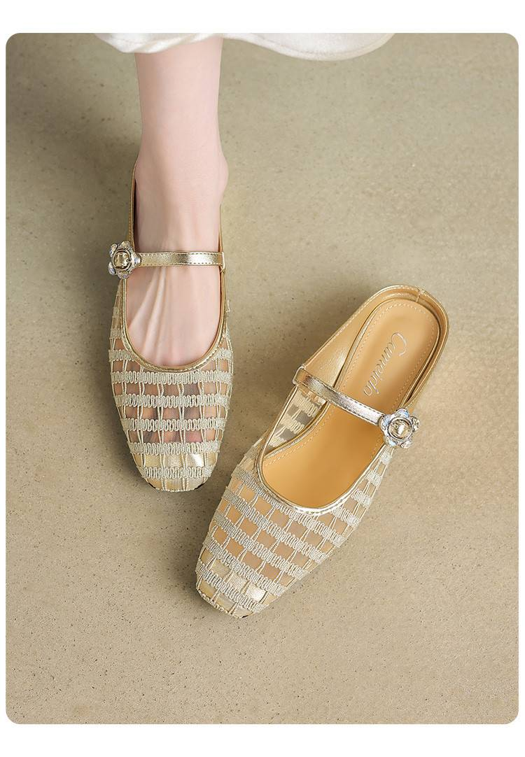 Cameido Schlichte und alltägliche Mesh-Freizeitschuhe mit quadratischer Zehenpartie für Damen_voghion.com