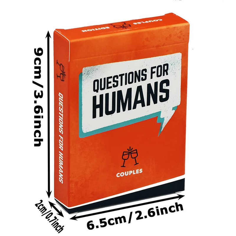 Domande per gli umani, edizione inglese, gioco di conversazione per coppie, carte giocattolo_voghion.com