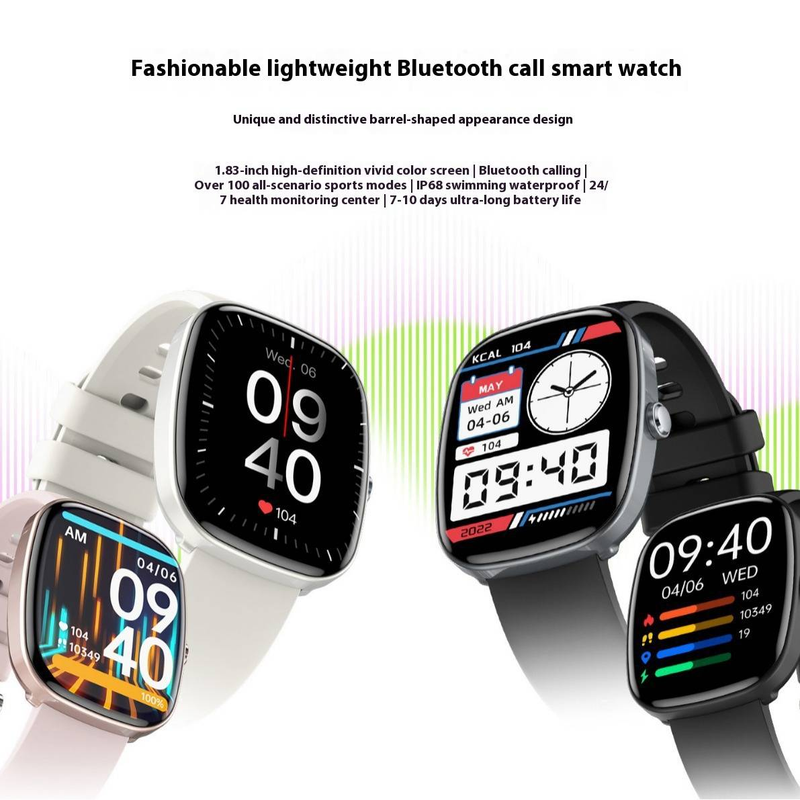 S5 Smart Watch With Blood Pressure Monitor, 1.83" HD Screen, Waterproof Fitness Tracker, Bluetooth Call, SpO2 & Heart Rate Tracking_voghion.com