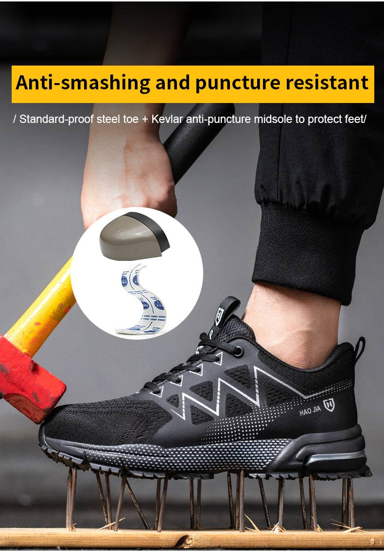 European Size Steel-toe Work Shoes: Anti-smashing, Anti-piercing, Lightweight, Breathable, Wear-resistant Safety Shoes For Men And Women_voghion.com