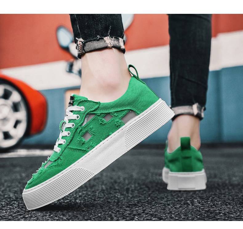 Men's Casual Canvas Sneakers - Breathable Summer Shoes With Lace-Up Design, Lightweight & Comfortable For Daily Wear_voghion.com
