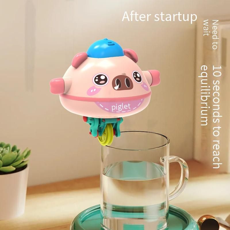 Self-Balancing Piggy & Panda Robot Toy – STEM Educational Gyroscope Walking Tightrope Fun For Kids (Battery Options Available)_voghion.com