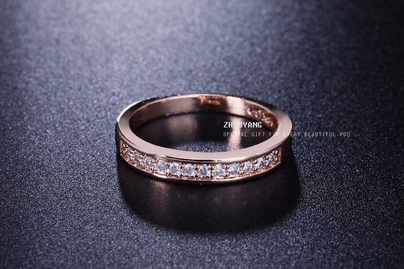 2025 Moudestil ZOYANG Damen Hochzäitsring Klassesche Kubuszirkonia Roségold, R062_voghion.com