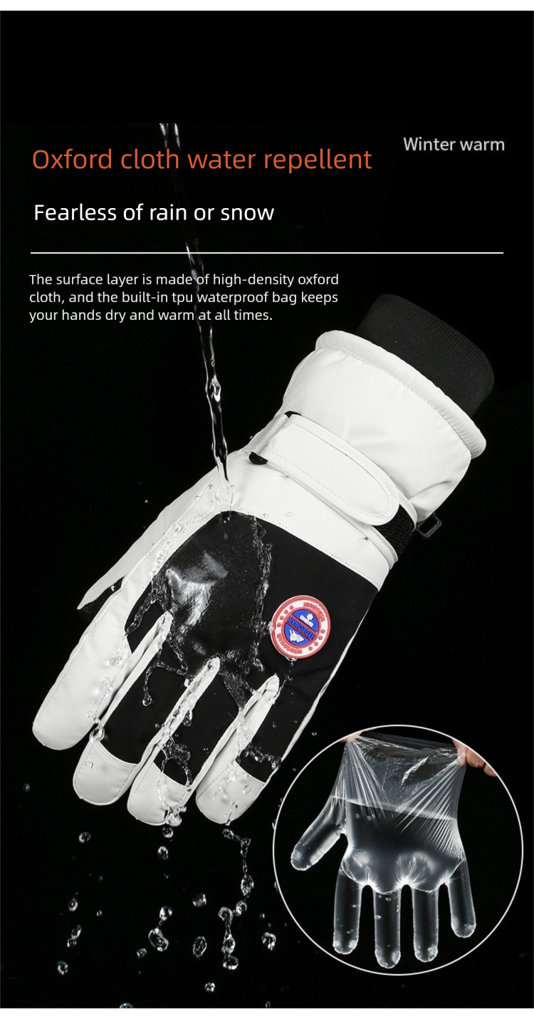 Ski For Men And Women, Winter Fleece-Lined, Thickened, Windproof, Waterproof, Non-Slip, Touchscreen, Outdoor Riding,_voghion.com