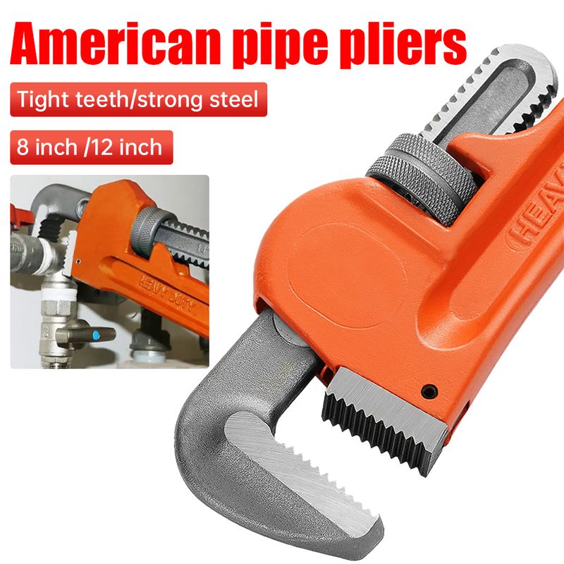 8 Inch 12 Inch Pipe Wrench Universal Pipe Wrench Multifunctional Quick Plumbing Water Pipe Wrench Combination Wrench Tool_voghion.com