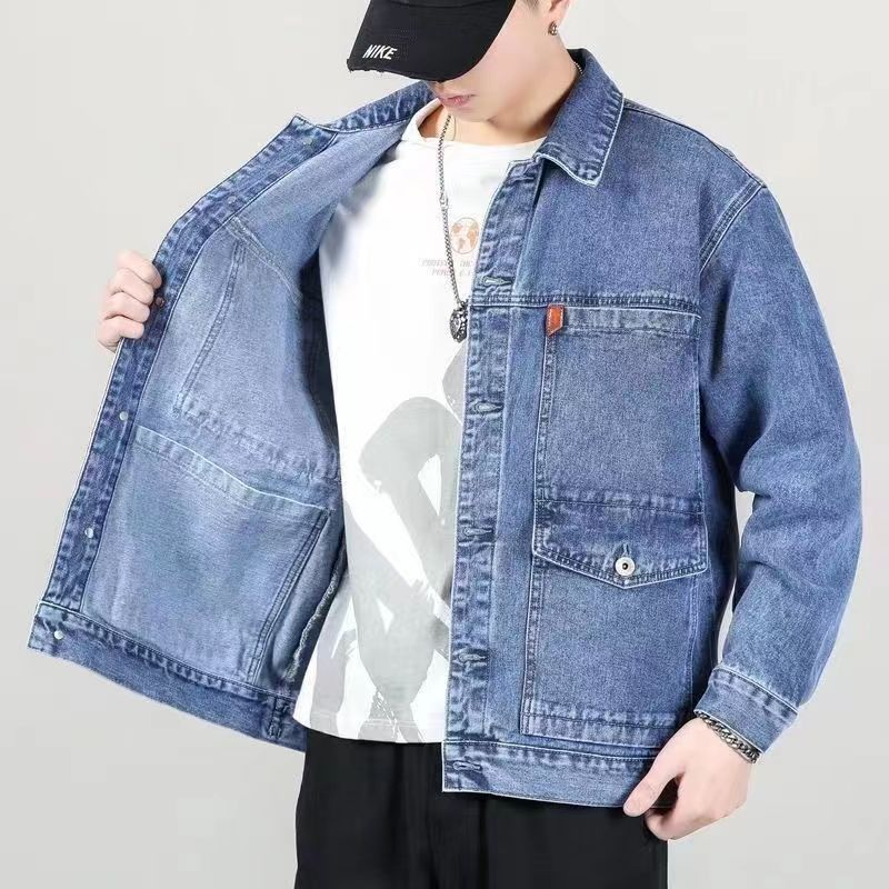 Spring and Autumn denim 2022 new trendy brand high-end multi pocket workwear loose oversized men's jacket_voghion.com