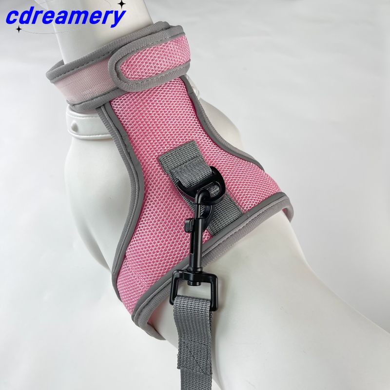 Nieuwe 2025 kattentractiekabel nachtreflecterende anti-breuk kattenriem huisdier ademende borstbandset_voghion.com