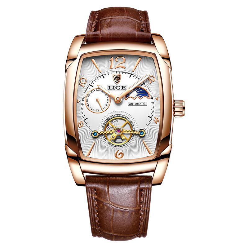 Men's Mechanical Watch Square Case Tourbillon_voghion.com