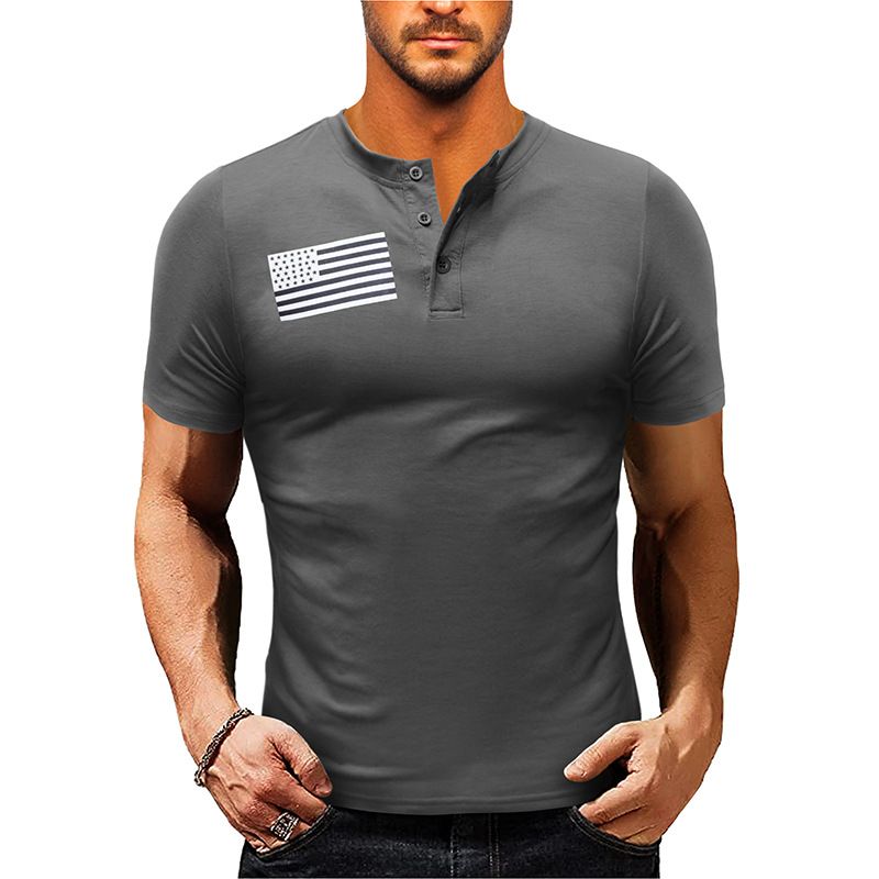 Henry T-Shirt für Herren, lässig, kurzärmelig, für Outdoor-Sport, Militär-Taktikhemd_voghion.com